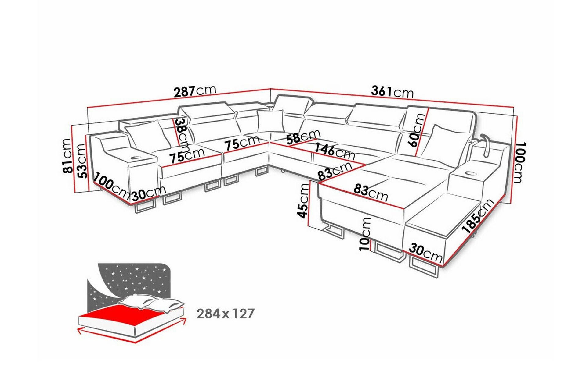 Galbally 5-seters Hjørnesofa - Beige - Møbler - Sofaer - Hjørnesofa