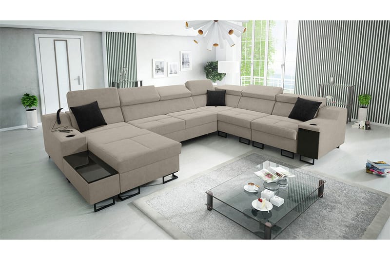 Galbally 5-sits Hörnsoffa beige - Møbler - Sofaer - Hjørnesofa