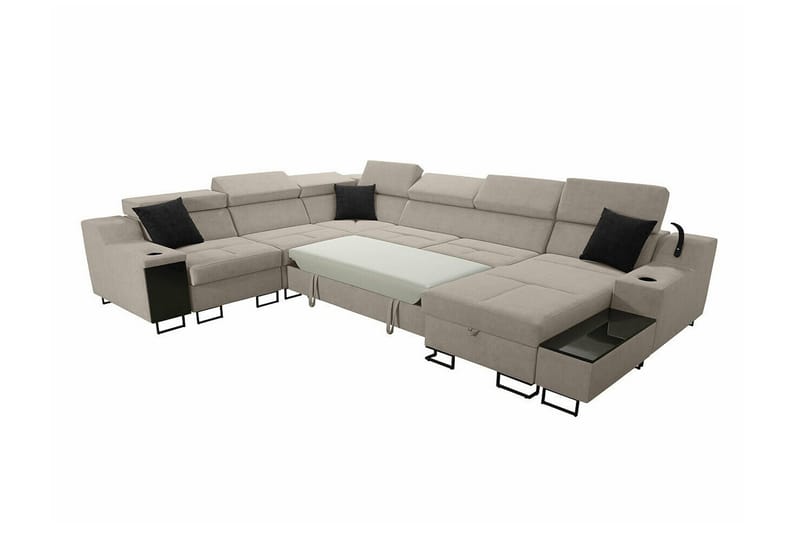 Galbally 5-sits Hörnsoffa Black - Møbler - Sofaer - Sovesofaer - Hjørnesovesofa
