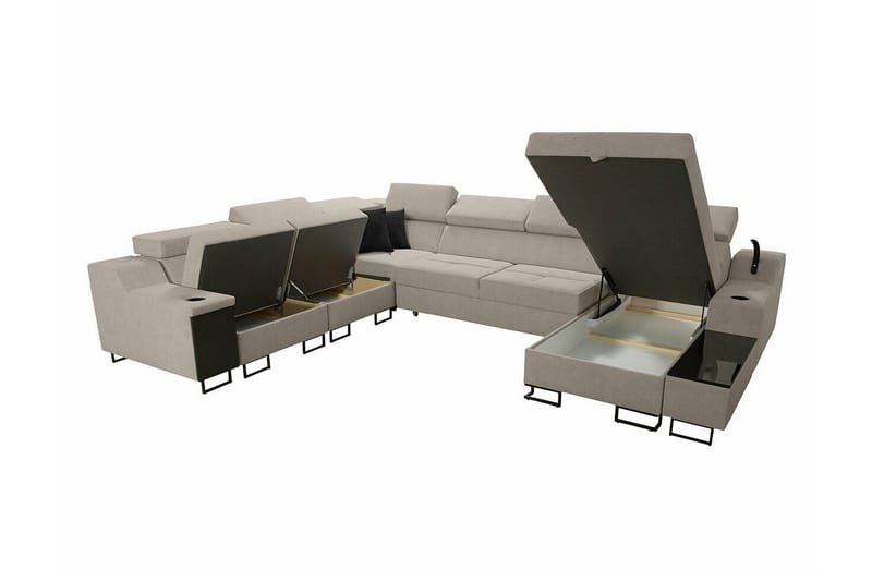 Galbally 5-sits Hörnsoffa Black - Møbler - Sofaer - Sovesofaer - Hjørnesovesofa