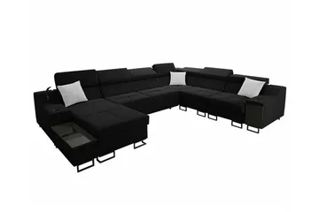 Galbally 5-sits Hörnsoffa Black - Møbler - Sofaer - Sovesofaer - Hjørnesovesofa