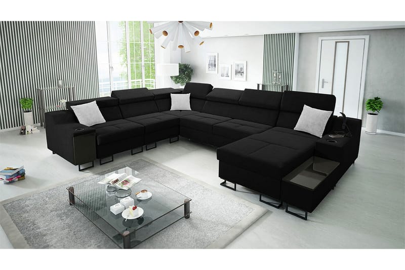 Galbally 5-sits Hörnsoffa Black - Møbler - Sofaer - Hjørnesofa