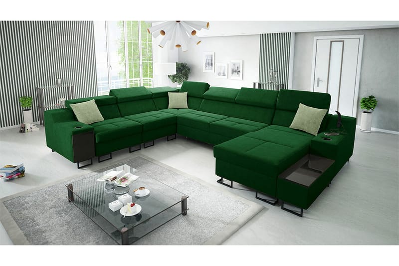 Galbally 5-sits Hörnsoffa Dark green - Møbler - Sofaer - Hjørnesofa