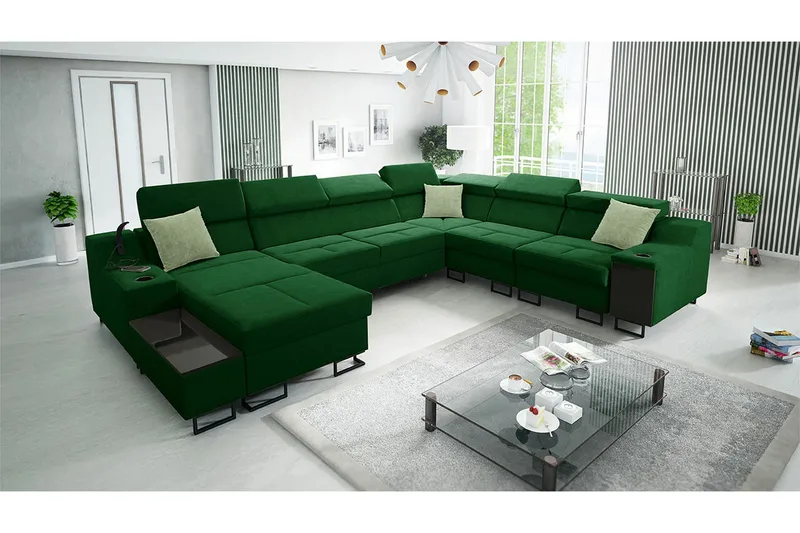 Galbally 5-sits Hörnsoffa Dark green - Møbler - Sofaer - Hjørnesofa
