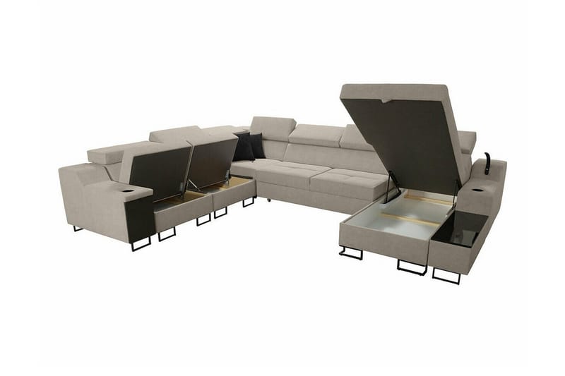 Galbally 5-sits Hörnsoffa NO_BRAND Beige - Møbler - Sofaer - Hjørnesofa
