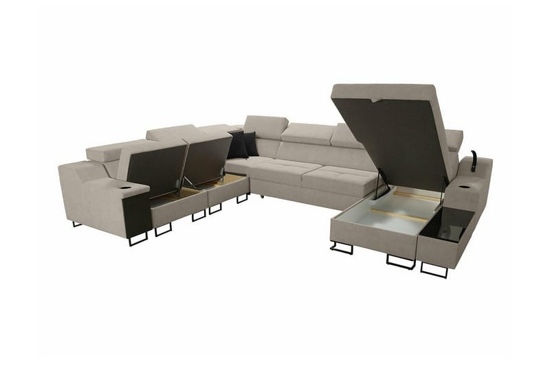 Galbally 5-sits Hörnsoffa NO_BRAND beige - Møbler - Sofaer - Hjørnesofa