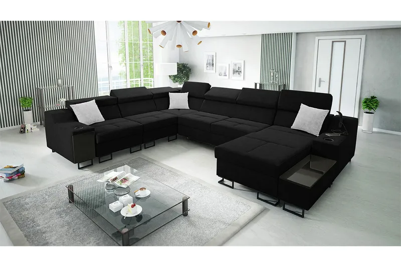 Galbally 5-sits Hörnsoffa NO_BRAND Black - Møbler - Sofaer - Hjørnesofa