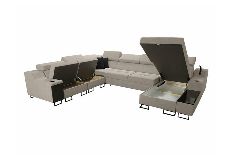 Galbally 5-sits Hörnsoffa NO_BRAND Brown - Møbler - Sofaer - Hjørnesofa