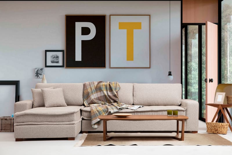 Gladfield Divansofa 3-seters - Beige - Møbler - Sofaer - Hjørnesofa
