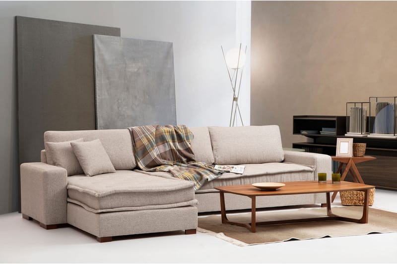 Gladfield Divansofa 3-seters - Beige - Hjørnesofa