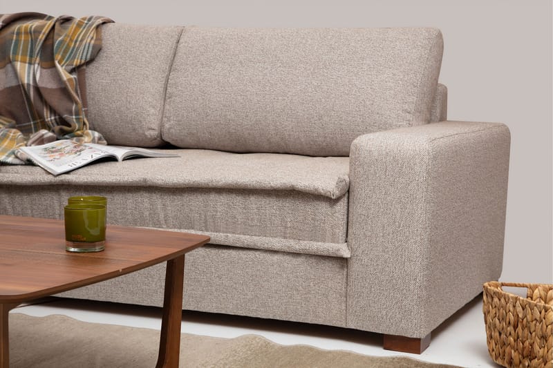 Gladfield Divansofa 3-seters - Beige - Hjørnesofa