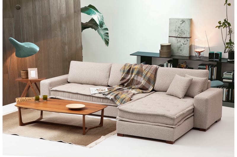 Gladfield Divansofa 3-seters - Beige - Hjørnesofa