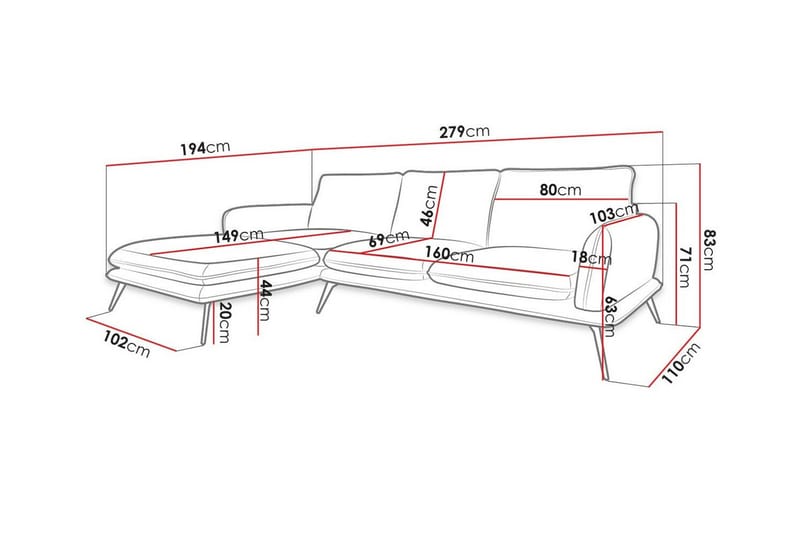 Graystone 3-seters Hjørnesofa - Beige - Møbler - Sofaer - Hjørnesofa