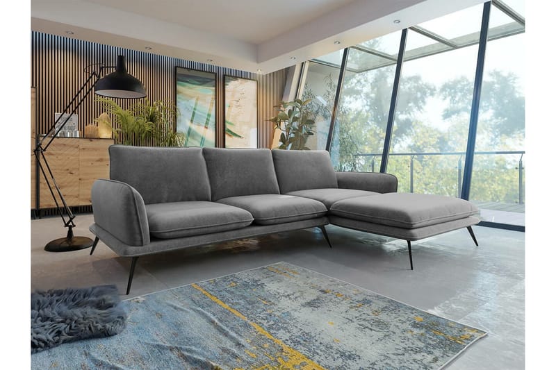 Graystone 3-seters Hjørnesofa - Mørkegrå - Møbler - Sofaer - Sofa med sjeselong
