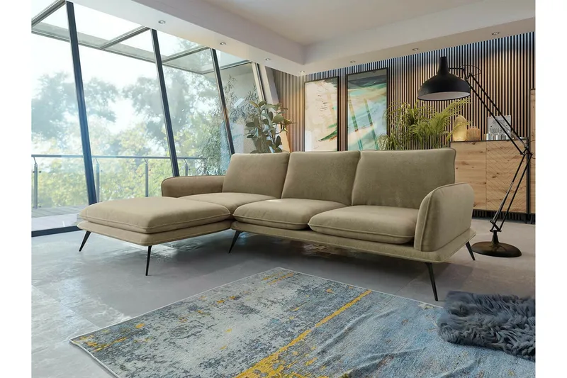 Graystone 3-sits Hörnsoffa beige - Møbler - Sofaer - Hjørnesofa