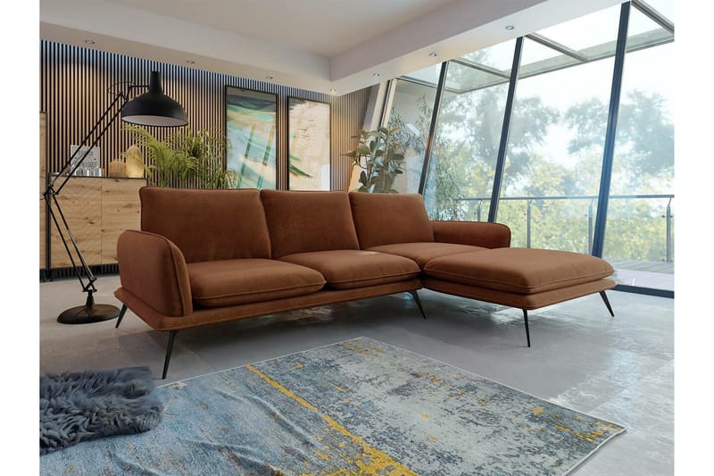 Graystone 3-sits Hörnsoffa Brown - Møbler - Sofaer - Hjørnesofa - Hjørnesofa med divan