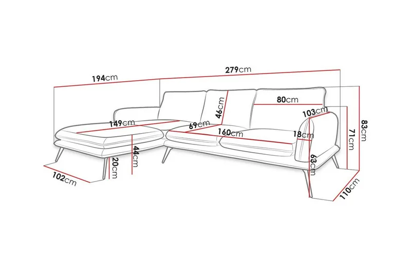 Graystone 3-sits Hörnsoffa Yellow - Møbler - Sofaer - Hjørnesofa