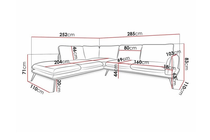 Graystone 4-seters Hjørnesofa - Beige - Møbler - Sofaer - Hjørnesofa