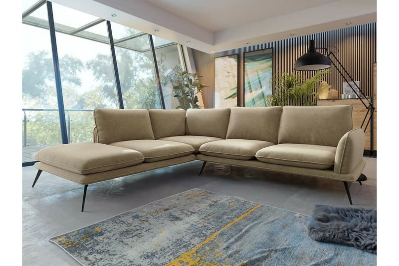 Graystone 4-seters Hjørnesofa - Mørk Beige/Mocca - Møbler - Sofaer - Hjørnesofa