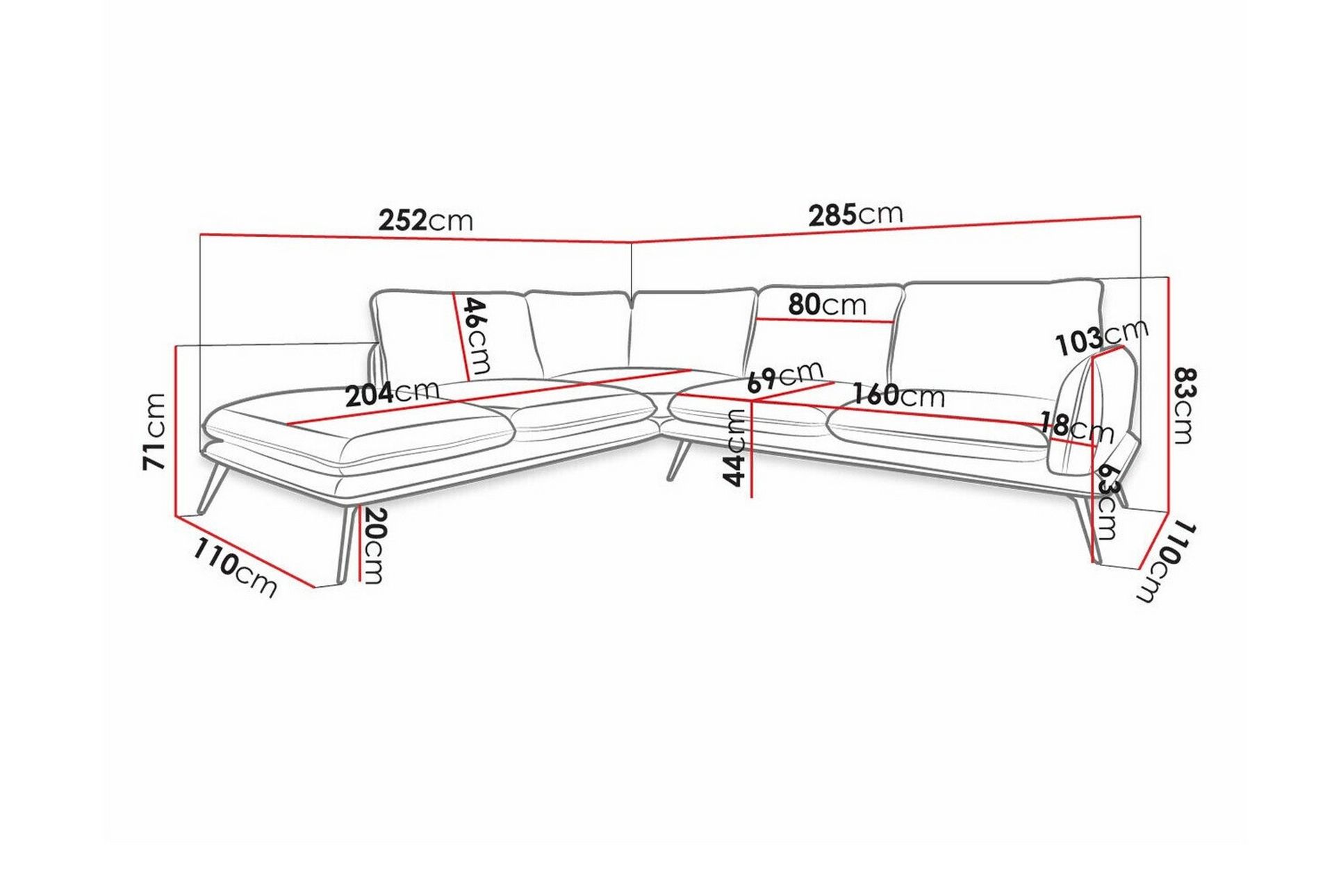 Graystone 4-seters Hjørnesofa - Mørk Beige/Mocca - Møbler - Sofaer - Hjørnesofa