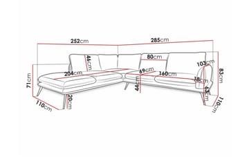 Graystone 4-seters Hjørnesofa - Mørk Beige/Mocca - Møbler - Sofaer - Hjørnesofa