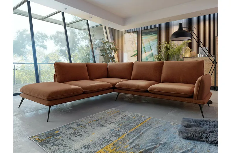 Graystone 4-sits Hörnsoffa Brown||Dark brown - Møbler - Sofaer - Hjørnesofa