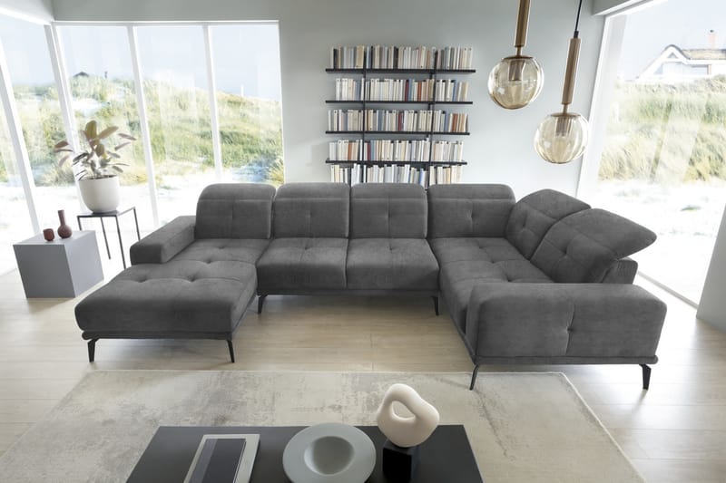 Hagglund Hjørnesofa m. Divan - Grå - Møbler - Sofaer - Hjørnesofa - Hjørnesofa med divan