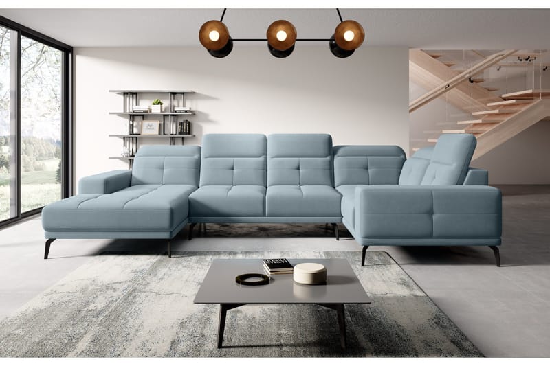 Hagglund Hjørnesofa m. Divan - Lyseblå - Møbler - Sofaer - Hjørnesofa - Hjørnesofa med divan