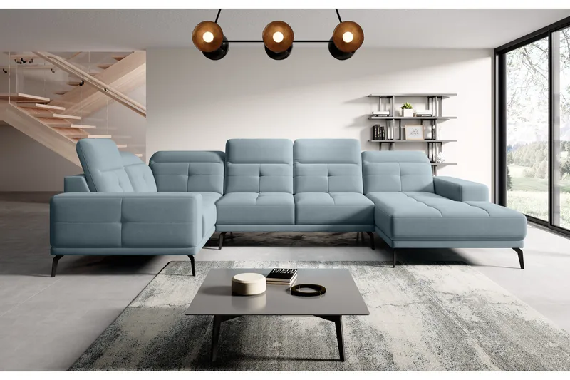 Hagglund Hjørnesofa m. Divan - Lyseblå - Møbler - Sofaer - Hjørnesofa - Hjørnesofa med divan