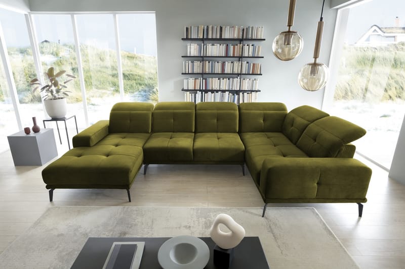 Hagglund Hjørnesofa m. Divan - Olivengrønn - Møbler - Sofaer - Hjørnesofa - Hjørnesofa med divan