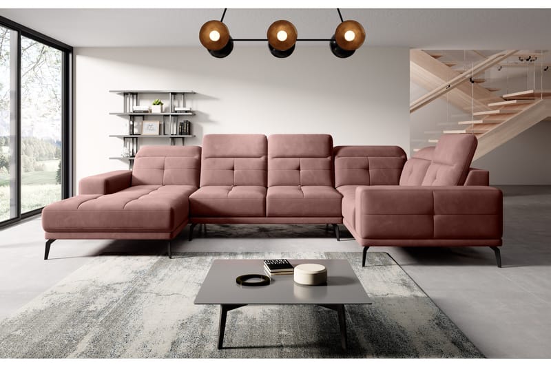 Hagglund Hjørnesofa m. Divan - Rosa - Hjørnesofa med divan - Hjørnesofa