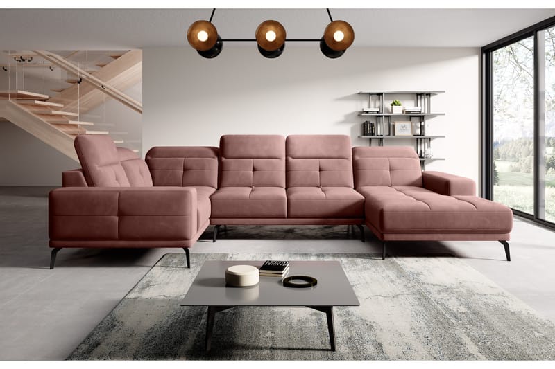 Hagglund Hjørnesofa m. Divan - Rosa - Hjørnesofa med divan - Hjørnesofa