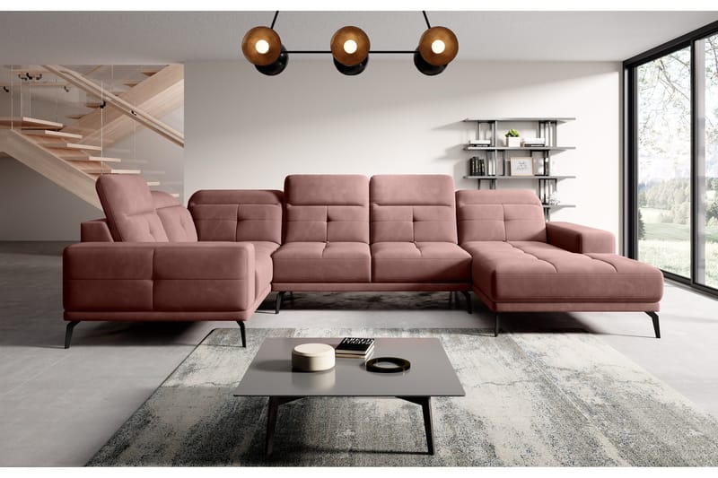 Hagglund Hjørnesofa m. Divan - Rosa - Møbler - Sofaer - Hjørnesofa - Hjørnesofa med divan