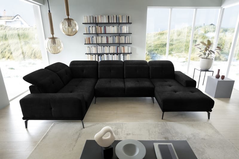 Hagglund Hjørnesofa m. Divan - Svart - Møbler - Sofaer - Hjørnesofa - Hjørnesofa med divan
