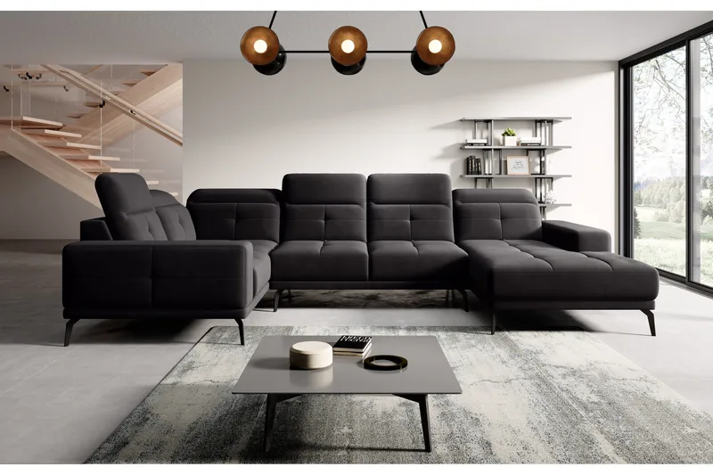 Hagglund Hjørnesofa m. Divan - Svart - Møbler - Sofaer - Hjørnesofa - Hjørnesofa med divan