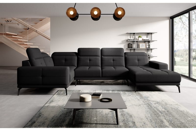 Hagglund Hjørnesofa m. Divan - Svart - Møbler - Sofaer - Hjørnesofa - Hjørnesofa med divan