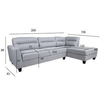 Hjørnesofa Asknor Høyre - Lys grå - Møbler - Sofaer - Sofa med sjeselong