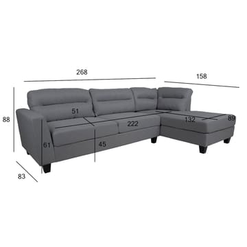 Hjørnesofa Asknor Høyre - Mørk grå - Møbler - Sofaer - Sofa med sjeselong