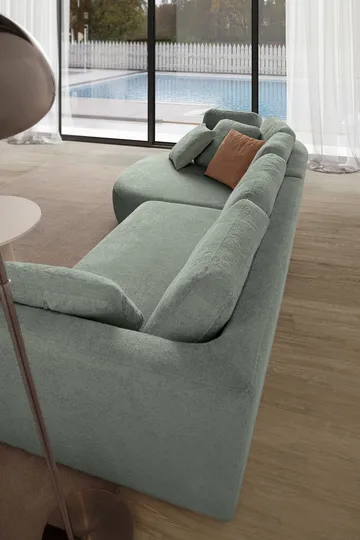 Hjørnesofa Atelier Del Sofa Venezia Venstre (310 x 75 x 105 cm) Liquid Green - Liquid Green - Møbler - Sofaer - Hjørnesofa