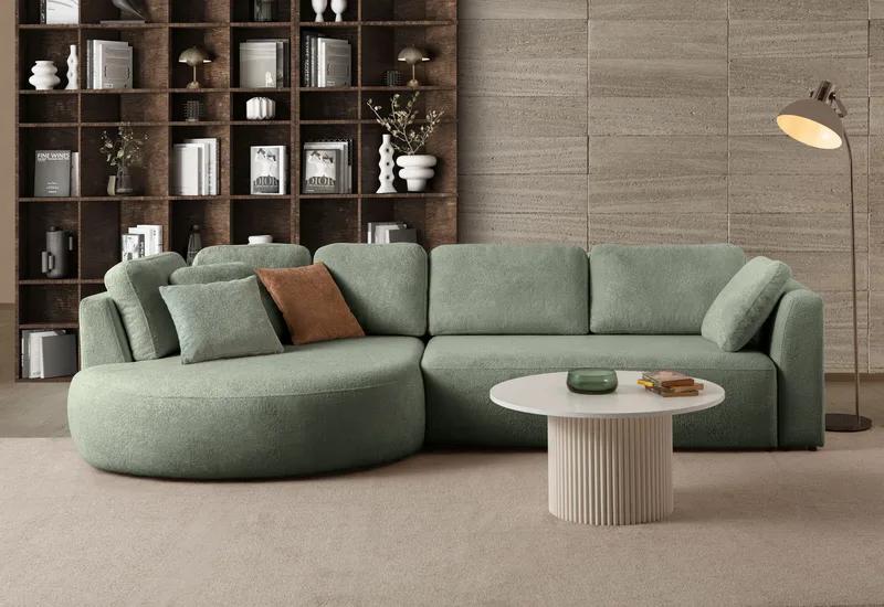 Hjørnesofa Atelier Del Sofa Venezia Venstre (310 x 75 x 105 cm) Liquid Green - Liquid Green - Møbler - Sofaer - Hjørnesofa