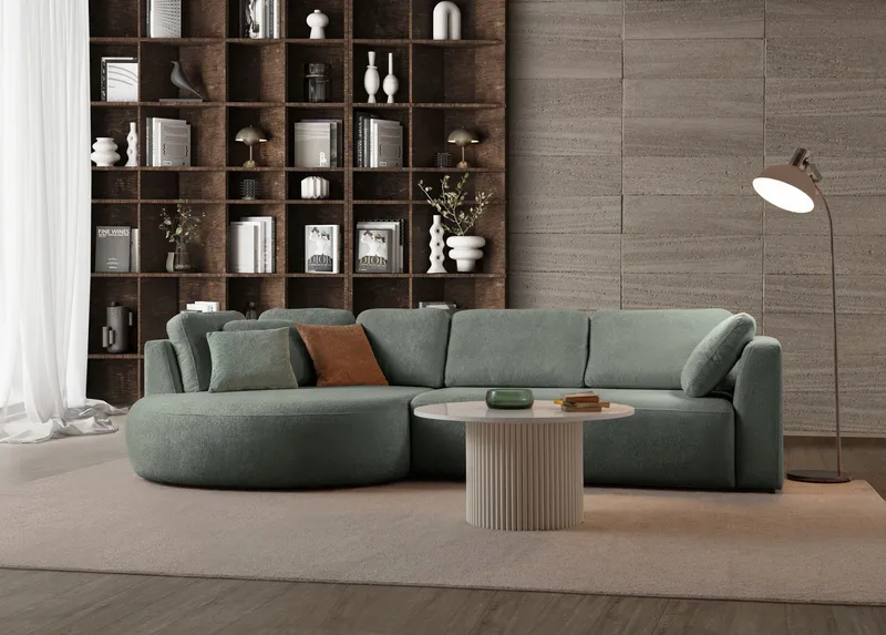 Hjørnesofa Atelier Del Sofa Venezia Venstre (310 x 75 x 105 cm) Liquid Green - Liquid Green - Møbler - Sofaer - Hjørnesofa
