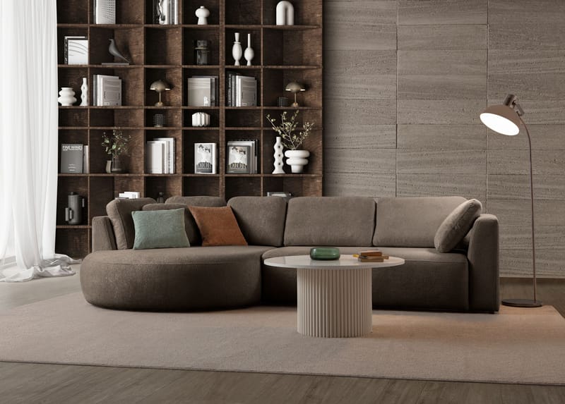 Hjørnesofa Atelier Del Sofa Venezia Venstre (310 x 75 x 105 cm) Mørk brun - Mørkebrun - Møbler - Sofaer - Hjørnesofa