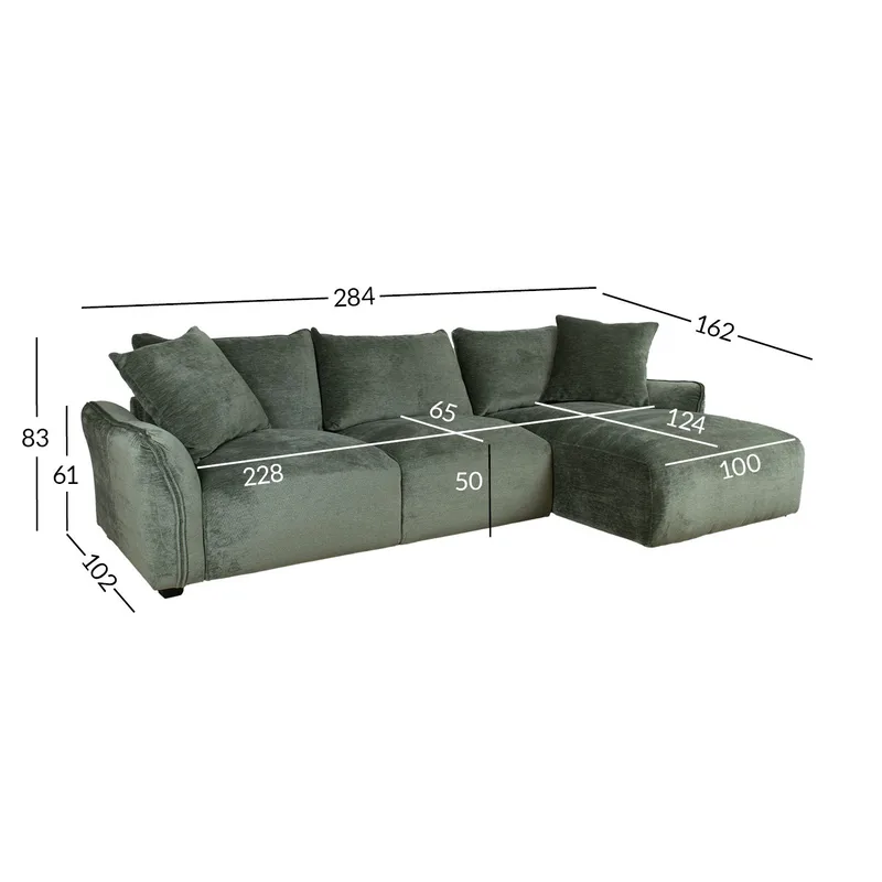 Hjørnesofa Denvi Høyre - mintgrønn - Møbler - Sofaer - Hjørnesofa - Hjørnesofa med divan