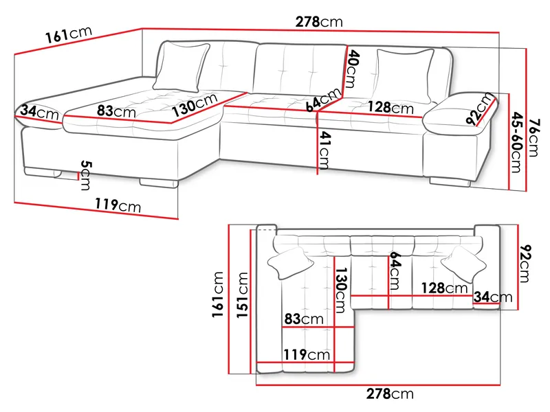 hjørnesofa Hjørnesofa MONTANA MM Lumo 65 Venstre - Møbler - Sofaer - Sofa med sjeselong