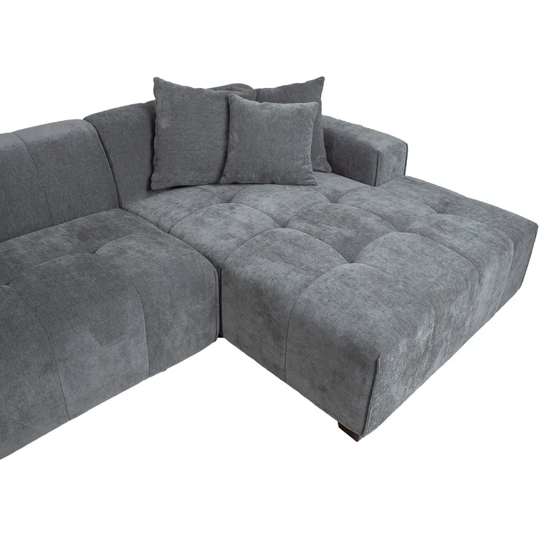Hjørnesofa Hjelor Høyre - Grå - Møbler - Sofaer - Hjørnesofa - Hjørnesofa med divan