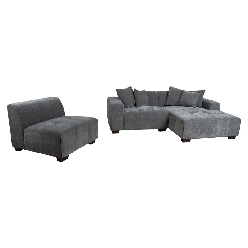 Hjørnesofa Hjelor Høyre - Grå - Møbler - Sofaer - Hjørnesofa - Hjørnesofa med divan