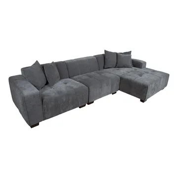 Hjørnesofa Hjelor Høyre - Grå - Møbler - Sofaer - Sofa med sjeselong