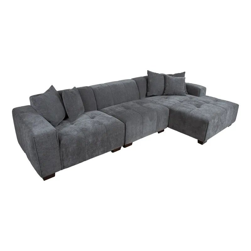 Hjørnesofa Hjelor Høyre - Grå - Møbler - Sofaer - Hjørnesofa - Hjørnesofa med divan
