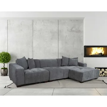 Hjørnesofa Hjelor Høyre - Grå - Møbler - Sofaer - Sofa med sjeselong