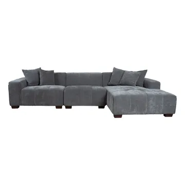 Hjørnesofa Hjelor Høyre - Grå - Møbler - Sofaer - Sofa med sjeselong